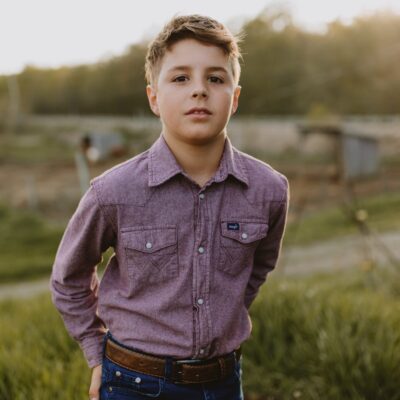 Chemise Wrangler pour garçon ★ Rouge délavé